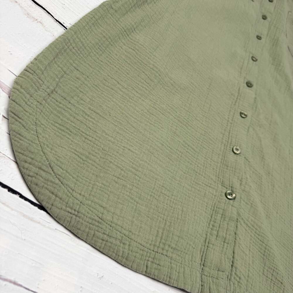 Weatherproof Vintage Women's Green Cotton Gauze SS Button Down Shirt Dress - Picture 3 of 8